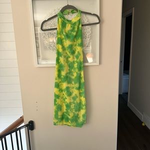 BOOHOO NWT Rib Halter Neck Mini Dress Ombre Print